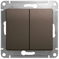 Переключатель без рамки Systeme Electric Glossa 2-кл. проходной шоколад картинка